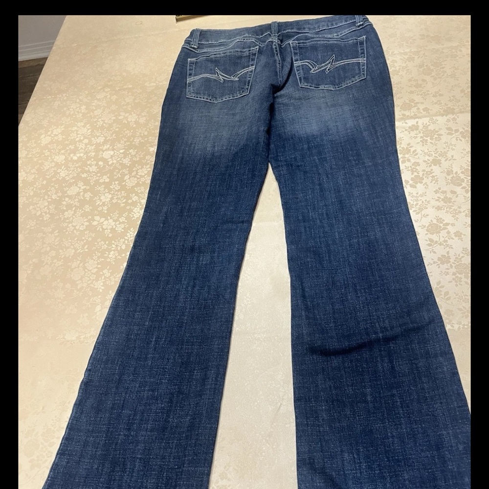 Wrangler Women's Bootcut Stretch Denim Jeans Size 9X36 Medium Wash Tall Low Rise - Picture 11 of 15